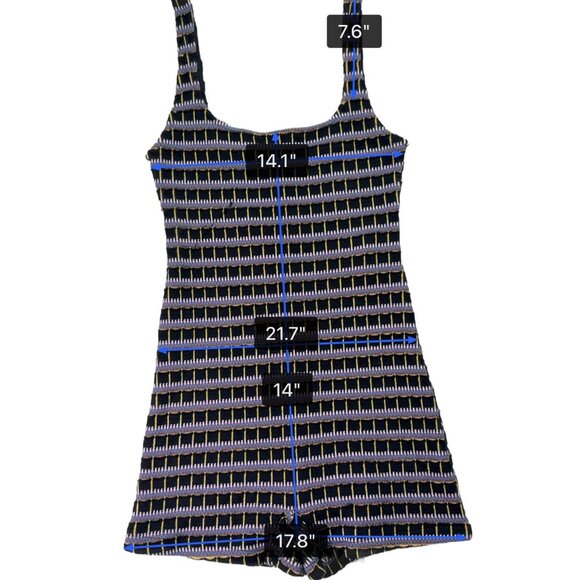 Zara Women's Black/Multi  Striped Romper Sleeveless Stretchy Design Sz M - New - Picture 9 of 10